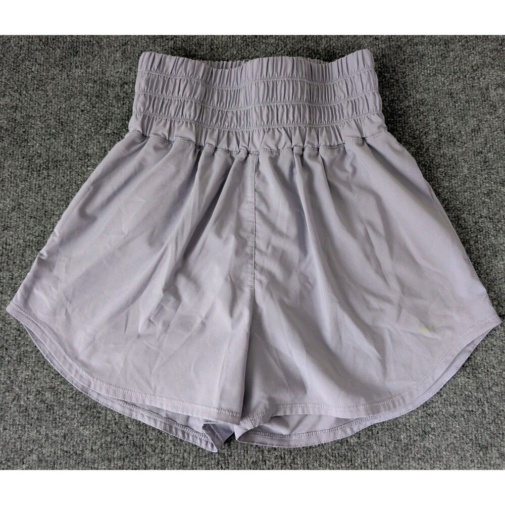 Nike Dri-Fit Running Shorts Women’s S High Waist Pockets Athletic Light Purple